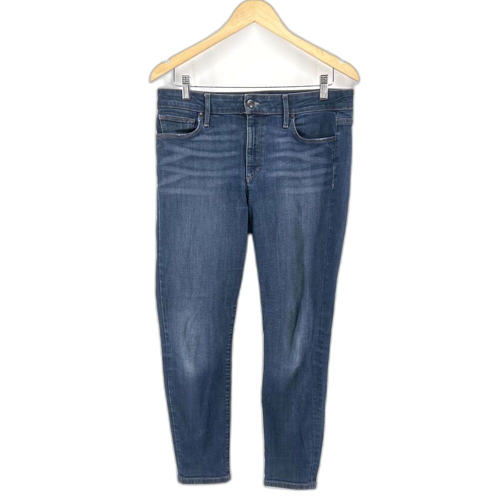 Joe's Jeans Women's Blue Skinny Crop Stretch Denim Jeans Size 31 Distressed Wash
